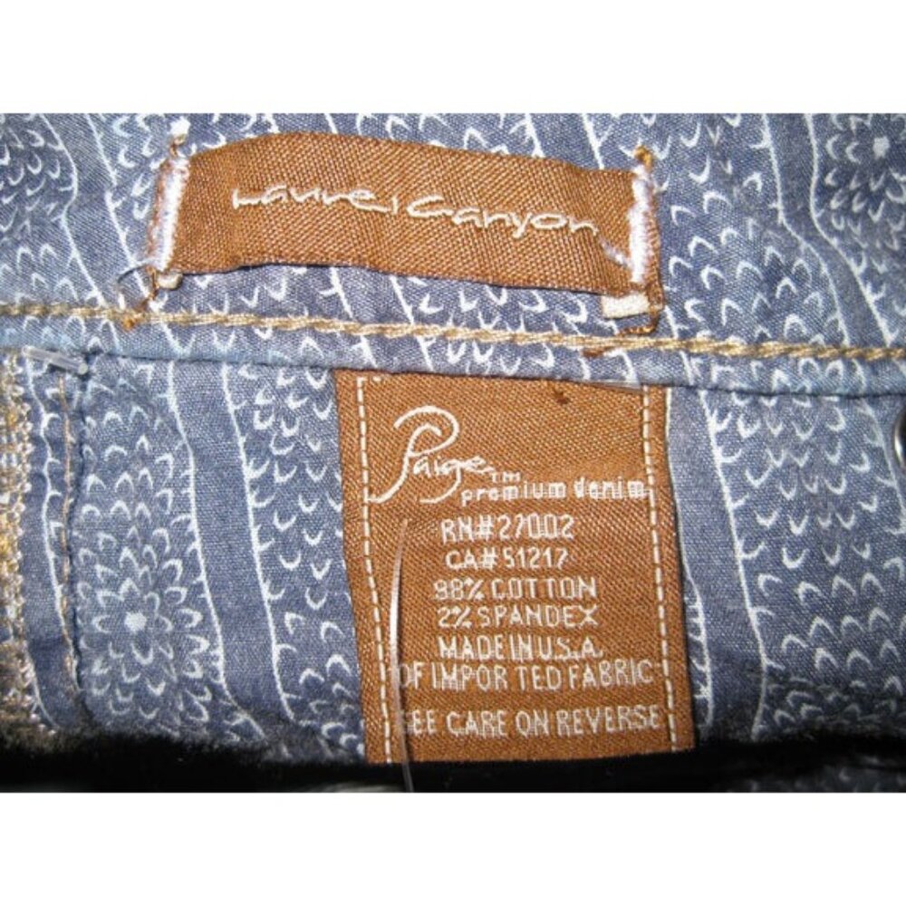 PAIGE LAUREL CANYON CROP CAPRI  28 TUSCAN with CREASE LAS PALMAS POCKET - Picture 6 of 8